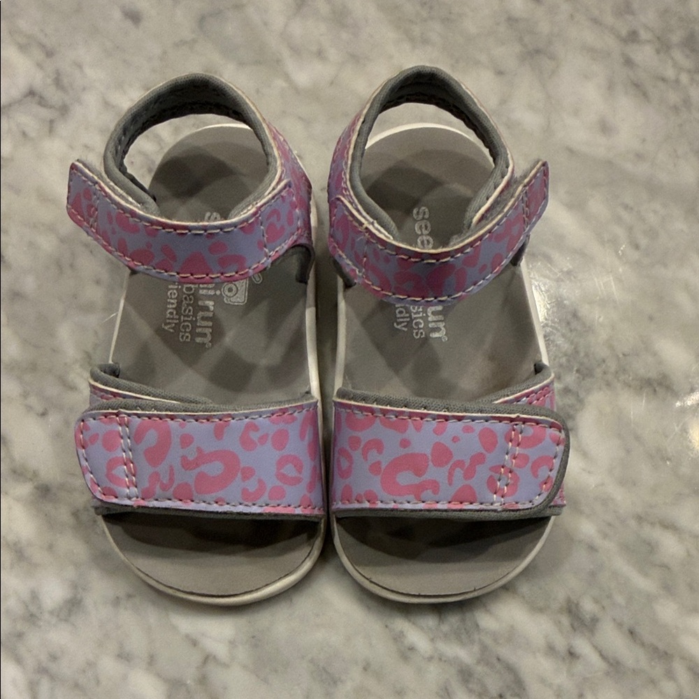 See Kai Run Pink Patterned Kids Sandals